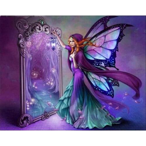 DIY Full Square Drill Diamond Embroidery Mirror Fairy Diamond Painting Cross Stitch 3D Diamond Mosaic,Decor Hobbies and Crafts