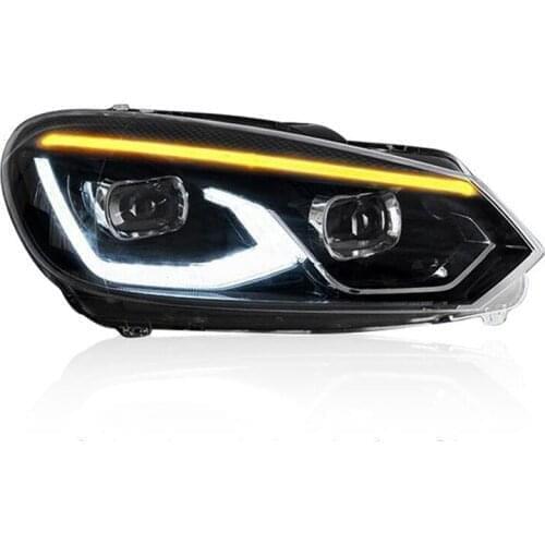 For 2010-2014 golf 6 headlight assembly high 6GTI modified marquee LED daytime running light turn signal golf6 headlight