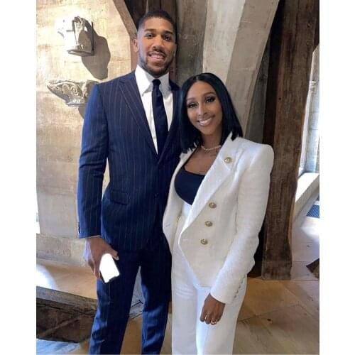 New Stripe Two Buttons Costume Homme Men Wedding Suit Slim Fit 2 Pieces Fashion Tuxedo Groom Prom Blazer Masculino Slim Fit Suit