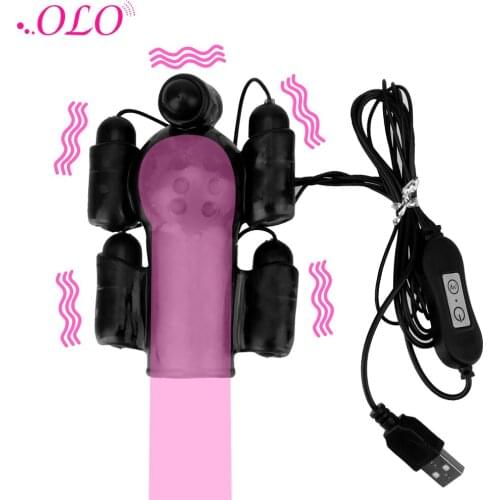 OLO Penis Massager Glans Vibrator Male Masturbation Penis Vibrator Penis Trainer Ring Delayed Ejaculation Sex Toys for Men