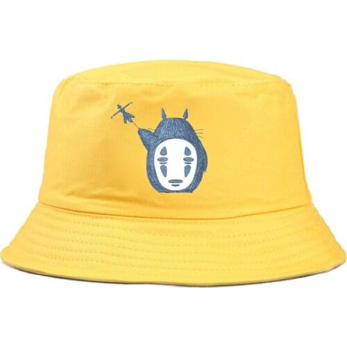 ​Totoro Printing Bucket Hat Spring Summer Outdoor Sun Hat for Men and Women Hemp Leaf hat