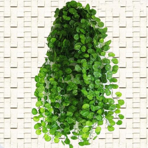 Festive Party Supplies Garland Plants Grape Artificial Leaf Fake Foliage Flowers Hanging Decor Green 2.4m
