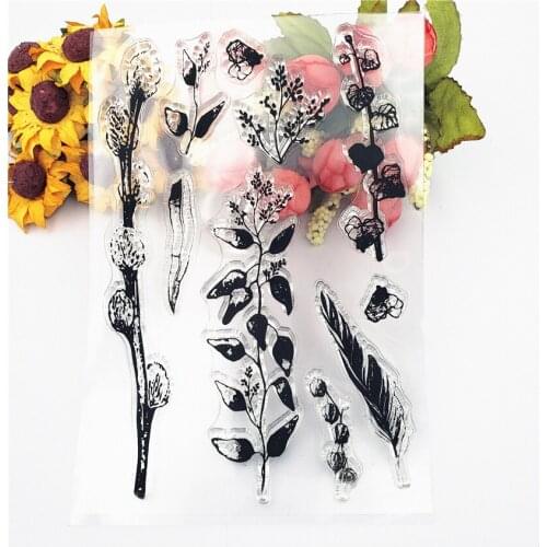 PANFELOU Branches and flowers vine Transparent Silicone Rubber Clear Stamps cartoon for Scrapbooking/DIY Easter wedding album
