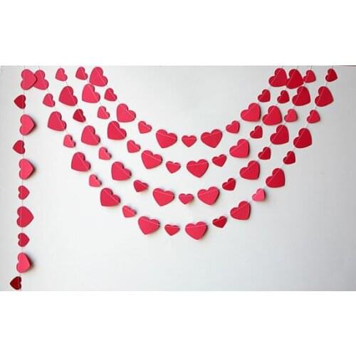 Romantic Heart garlands Wedding decoration, Wedding baby Bridal shower decorations valentine day banners