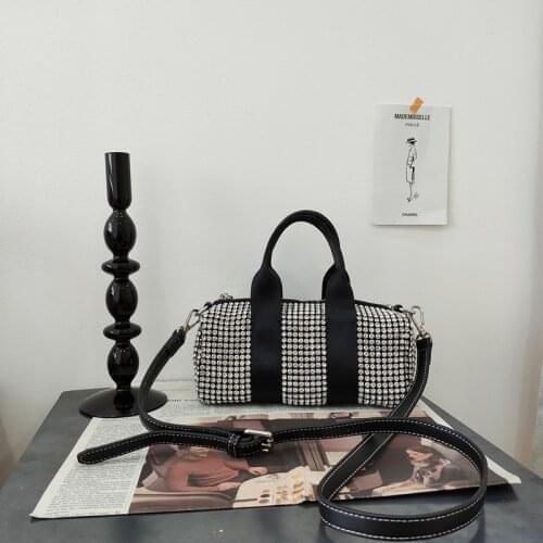 Luxury Popular Bright Diamond Bags Women 2021 New High Quality PU Fashion Simple Handbag Chain Shoulder Crossbody Square Bag