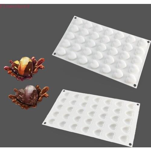 35-hole Heart Shape Mousse Silicone Mold DIY Chocolate Candy Mold Valentines Day Handmade Soap Mold Baking Tools Dessert Mold