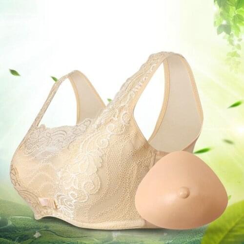 Women Light Breast Bra Silicone False Breast Without Steel Ring Underwear After Breasts Surgery Special Bras Lingerie H4648