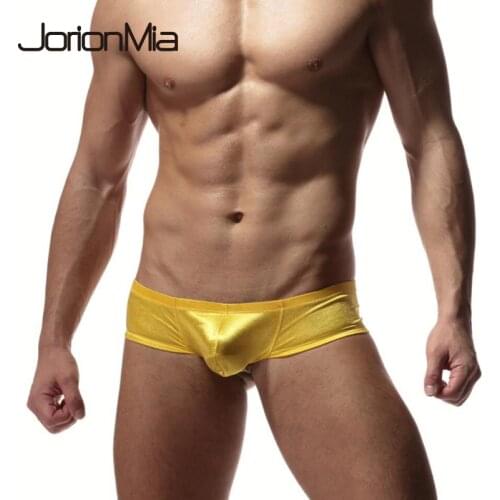 Sexy Gay Underwear Men Boxer Shorts Man Silk Soft U Convex Pouch Low Waist Panties Male Underpants Cueca calzoncillos XXL C-024