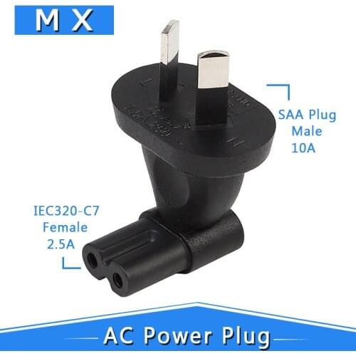 AU to IEC320 C7 Power Conversion Plugs, Australia China 2 Pin Male to IEC 320 C7 AC Power Adapter