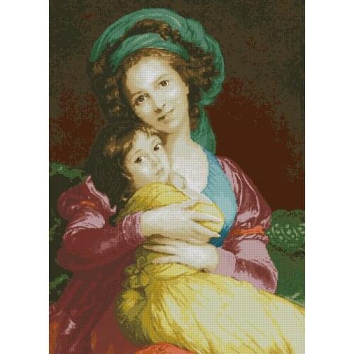 Top Quality premium nautical counted cross stitch kit mother and daughter child kid love