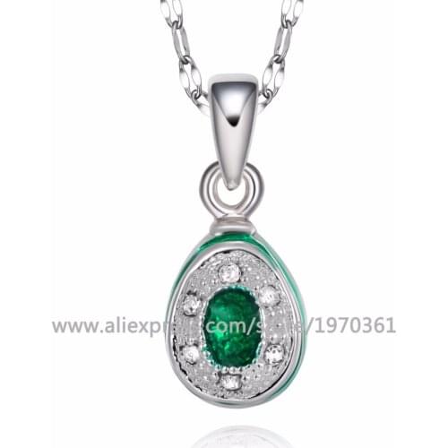 YAFFIL Brass Egg Pendant Necklace 2018 Classic Vintage Charm Necklace Austrian Rhinestone Lovey Gift Christmas Female YF22-S009