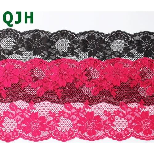 1 yards / lot 22cm Width Lace Stretch Embroidered Ribbon Garment Fabric for Garment Accessories Wedding Decoration DIY Sewing
