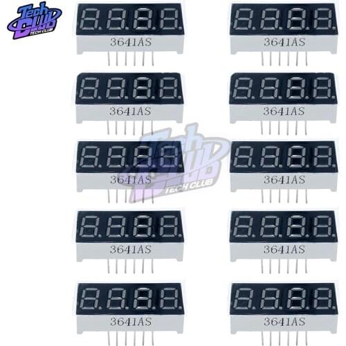 10Pcs Digital Tube 4 Bit Display Clock Common Anode Common Cathode 0.36inch 4Bit 7 Segment Red Electronic Diy