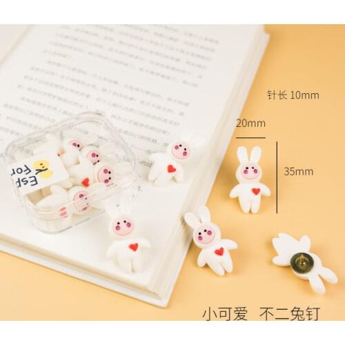 10 pcs/box rabbit Map Tacks Push Pins Cork Board Safety Colored Thumbtack Office School