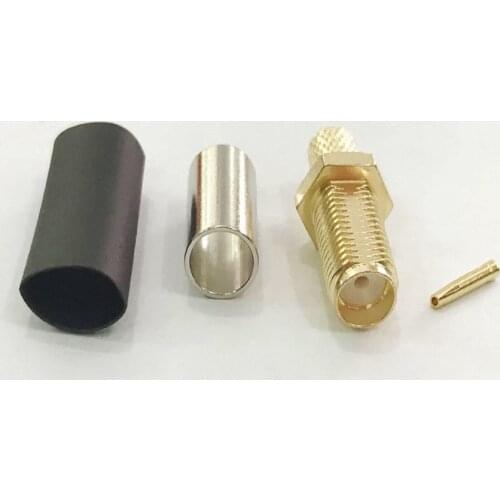 100pcs SMA Female Crimp Cable for RG58 RG142 LMR195 connector Adapter