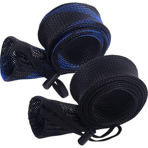 2 Pcs Fishing Rod Sleeve Braided Mesh Rod Protector Fishing Rod Sock Cover Pole Glove for Casting Sea Fishing Rod