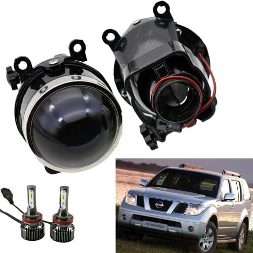 2PCS For NISSAN Navara D40 Note E11 Pathfinder R51 Pixo UA0 3.0 inch adjustment bracket HD bi xenon Fog Light Lens