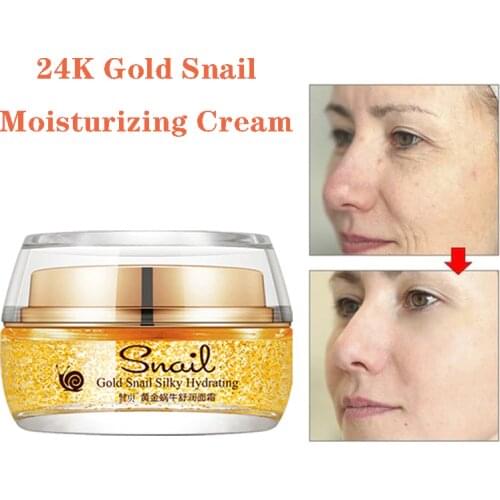 24k Gold Snail Cream Moisturizing Hydrating Refreshing Oil Control Anti-aging Whitening Anti-Wrinkle Cream Face Care