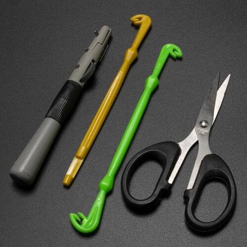 4pcs Tie Hook Device Set Fish Hooks Wire Knotter Fishing Tying Accessories