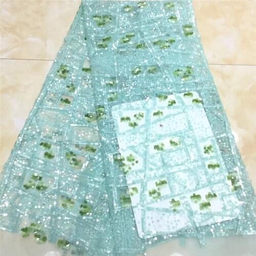 African Lace Fabric,2020 Embroidered Nigerian Lace Fabric With Sequins High Quality French tulle Lace Fabric For Women x17-31