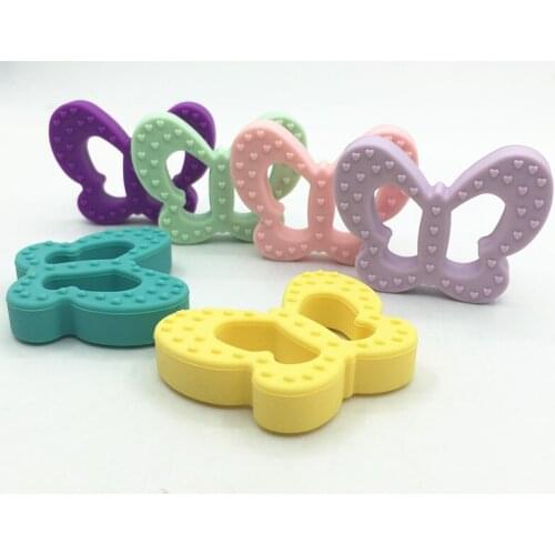 Butterfly Teether necklace Chewable Pendant BPA Free Safe and Natual (5pc) Nursing Necklace Teething Baby Pendant necklace