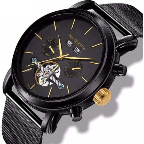 Orkina Top Brand Men Watches Men Mechanical Watches Luxury Automatic Mechanical Tourbillon Watches Stainless Steel Mens Watches