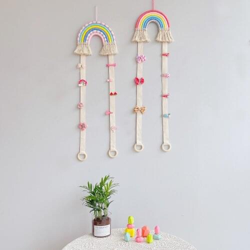 Girl Room Decor Baby Girl Kids Room Decor Handmade Rainbow Hanging Decoration Girl Clip Collection Display Unicorn Wall Hanging