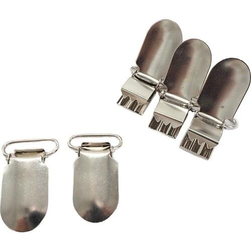 Chenkai 10PCS/LOT 20mm Baby Metal Pacifier Clips Cute Suspender Clasps Holder For Infant DIY Dummy Pacifier Chain Accessories