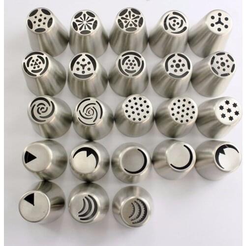 Stainless Steel Cake Decorating Tips Pipping Nozzles Pastry Russian Nozzle Tips For Confectionery Tools Decorating Tip Cake Tool