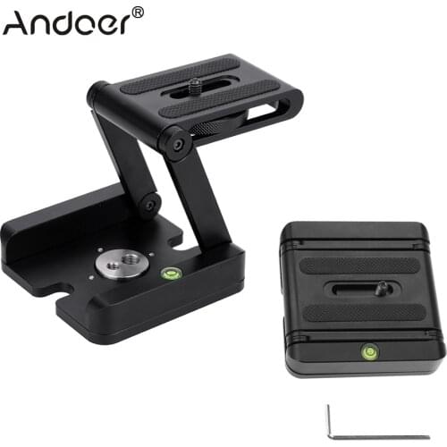Andoer Tripod Heads Solution Photography Studio Camera Tripod Z Pan & Tilt Flex Aluminum Alloy Tilt Head Multi-angle Folding