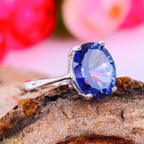 KJJEAXCMY fine jewelry 925 silver inlaid with natural tanzanite ladys ring jewelry