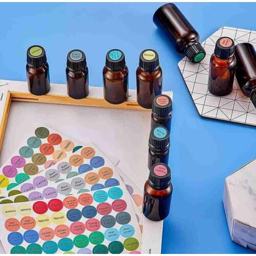 Essential Oil Bottles Cap Lid Labels Round Circle Stickers For ALL Colorful E3P7