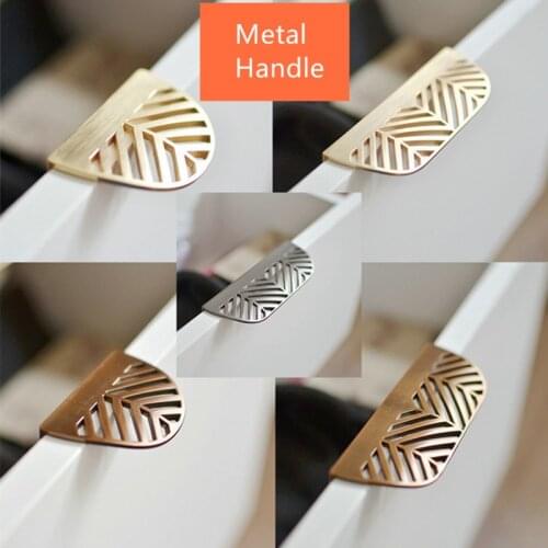 Leaf Shape Brass Gold Cabinet Pulls Furniture Handles Kitchen Door Handle Copper Drawer Pull Knobs Cupboard Cabinet Handle