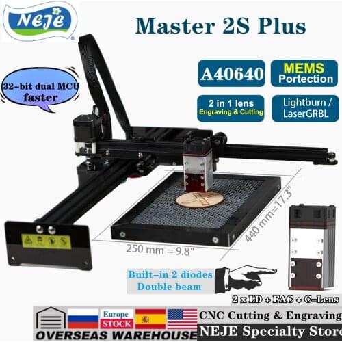 NEJE Master 2s Plus 80Watt CNC Laser Engraver Cutter Engraving Cutting Machine Router Wood MDF Plywood Tool Lightburn 3D Printer