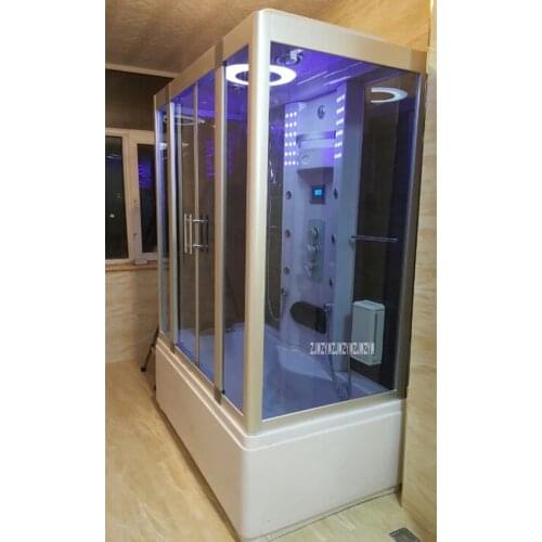Multifunctional Bathroom Steam Shower Enclosures Rectangular Steam Shower Room Household Shower Room 220V 3000W 7008 (150*90cm)