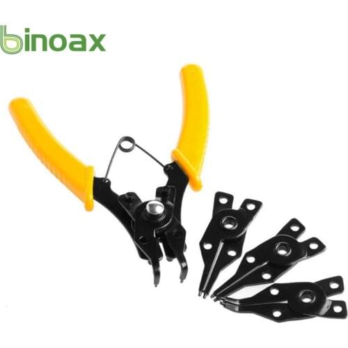 BINOAX 4-in-1 Multifunctional Snap Ring Pliers Interchangable Multi Tools Retaining Clip Circlip Combination