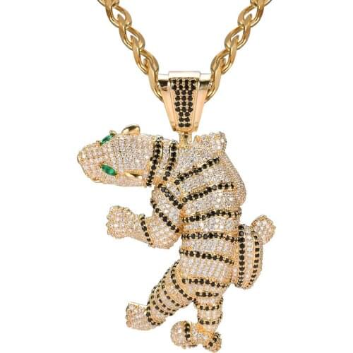 Men Hip Hop Jewelry tiger Long Chain Gold Color Scorpion Pendant Necklace for Men Punk Rock Jewelry Gift