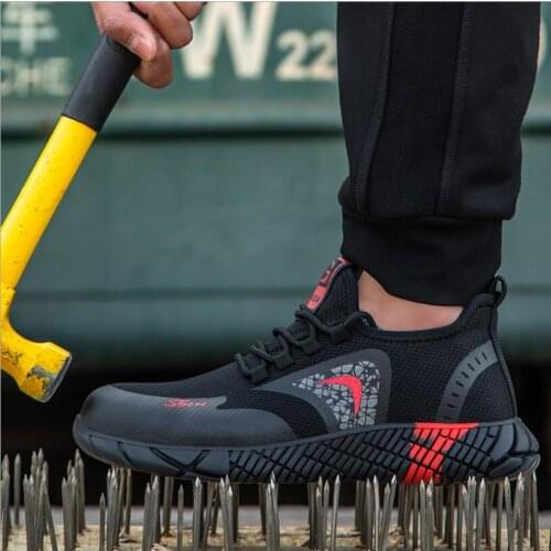 Male Steel Toe Work Safety Shoes Lightweight Safety Boot Men Shoes Indestructible Puncture-Proof Working Sneakers Adult Footwear