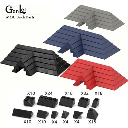 150Pcs/lot Roof Tiles Pack Brick Pack Building Block Brick Assembles Particles for House Design Enlighten DIY Set Toys Gifts