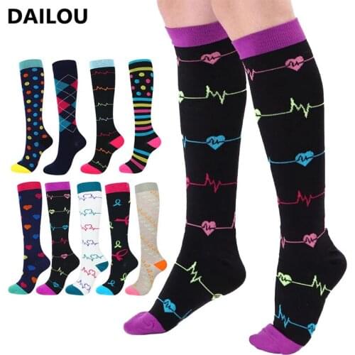 25 Styles Quality Unisex Compression Stockings Running Cycling Men Socks Edema Varicose Vein Marathon Women Socks Popsocket