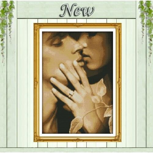 Nostalgic lovers,11CT Pattern on the canvas DMC 14CT Cross Stitch kits,needlework full embroidery for Sets,Kiss love Home Decor