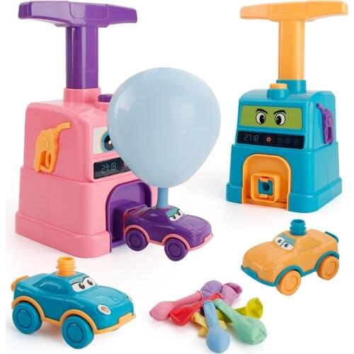 NEW Power Balloon Launch Tower Toy Puzzle Fun Education Inertia Air Power Balloon Car Science Experimen Toy for Children Gift