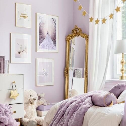 Unicorn Portrait Royal Swan Fairytale Castle Princess Nordic Poster Wall Art Print Canvas Painting Decor Picture For Living Room