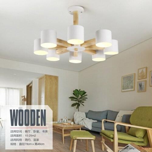 Nordic European Pendant Lights For Dinning Room Restaurant Modern Wooden Pendant Lamp Hanging Lights 110-240V