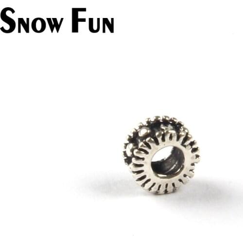 Snow Fun 925 Silver Flower Pieces For Jewelry Making Wheels Spacer-bead DIY Bracelet Necklace Accessories