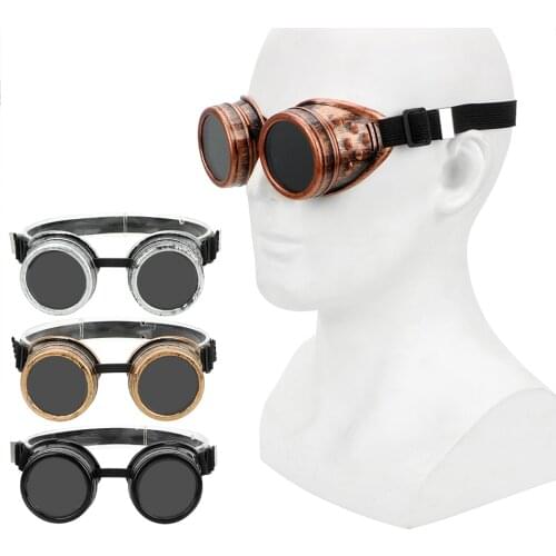 LEEPEE Welding Punk Gothic Sunglasses Steampunk Glasses Retro Protective Gears Adjustable Sun Glasses Windproof
