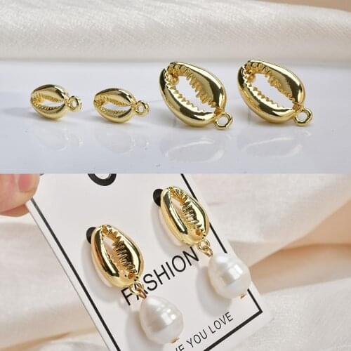 Alloy imitation shell ear needle size diy ear decoration material accessories