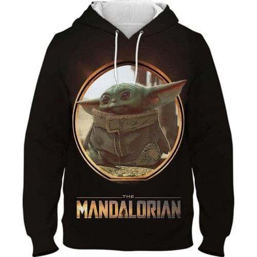Male Sweatshirt Marvel The Mandalorian Baby Yoda 3D Print Children Hoodies Spring Streetwear Men Women Pullovers