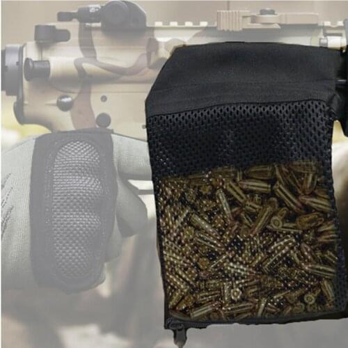 Tactical Hunting Rifle Brass Shell Catcher Quick Release Ammo Mesh Trap Nylon Bag Shooting Gun Bullet Pouch Holder
