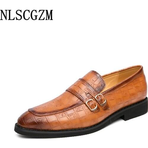 Italian Formal Double Monk Strap Shoes Men Office 2021 Formal Slip on Shoes Men Coiffeur Mens Dress Shoes Loafers Zapatos Hombre